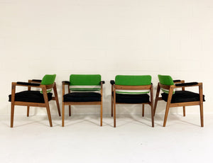 Set of 4 Midcentury Swedish Chairs in Brazilian Cowhide and Isabel Marant Silk Wool