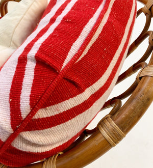 Rattan Chair in the Style of Franco Albini Restored with Isabel Marant Silk Wool Cushions