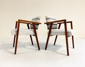 Franco Albini for Knoll Model 48 Chairs in Ivory Calfskin and Isabel Marant Ivory Silk Wool