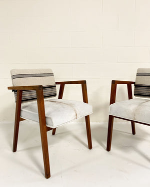 Franco Albini for Knoll Model 48 Chairs in Ivory Calfskin and Isabel Marant Ivory Silk Wool