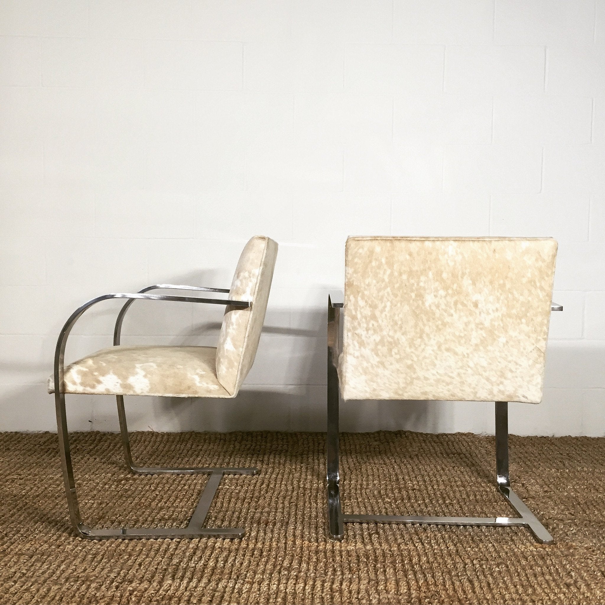 Mies Van Der Rohe Brno Chairs for Knoll in Brazilian Cowhide