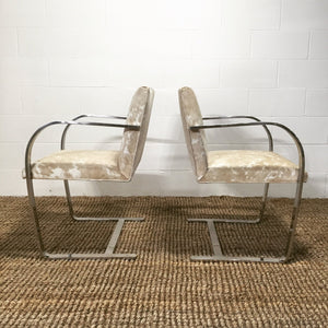 Mies Van Der Rohe Brno Chairs for Knoll in Brazilian Cowhide