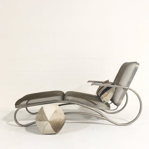 Midcentury Iron Mesh Chaise Lounge Chair