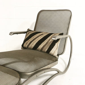 Midcentury Iron Mesh Chaise Lounge Chair