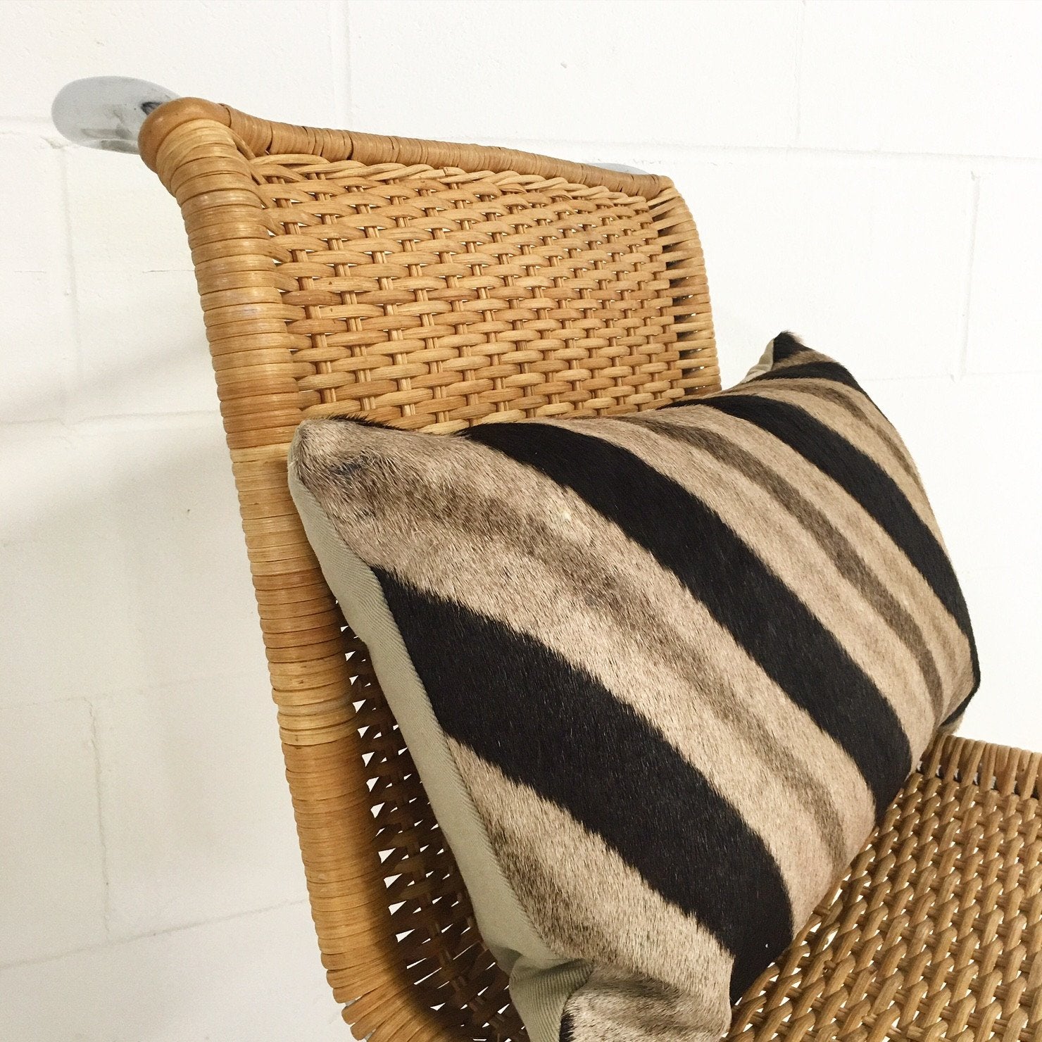 Set of Four MR 10 Side Chairs by Ludwig Mies van der Rohe for Knoll with Zebra Hide Pillows