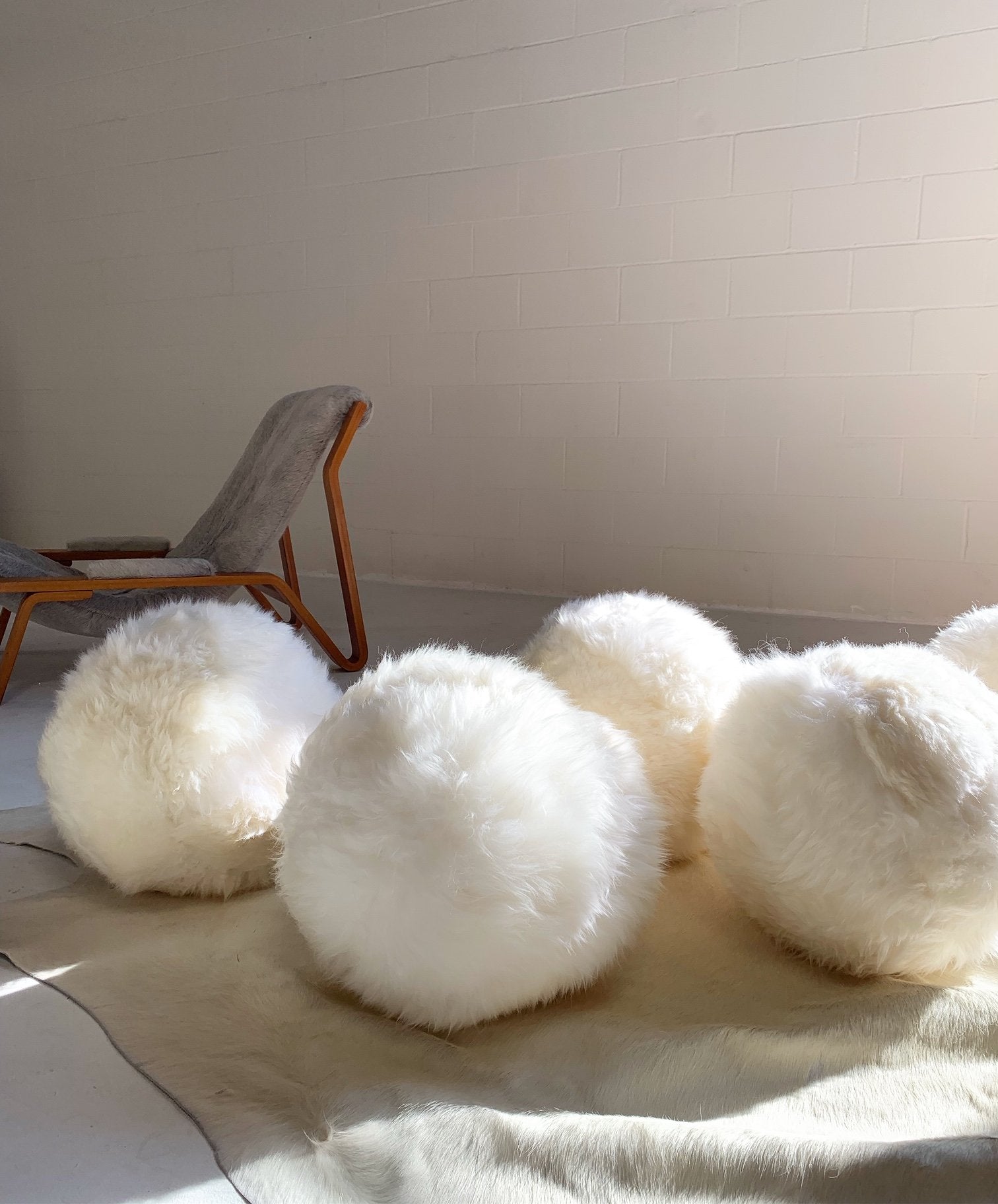 Brazilian Sheepskin Ball Pillow