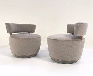 Milo Baughman Style Tub Chairs in Loro Piana Alpaca Wool