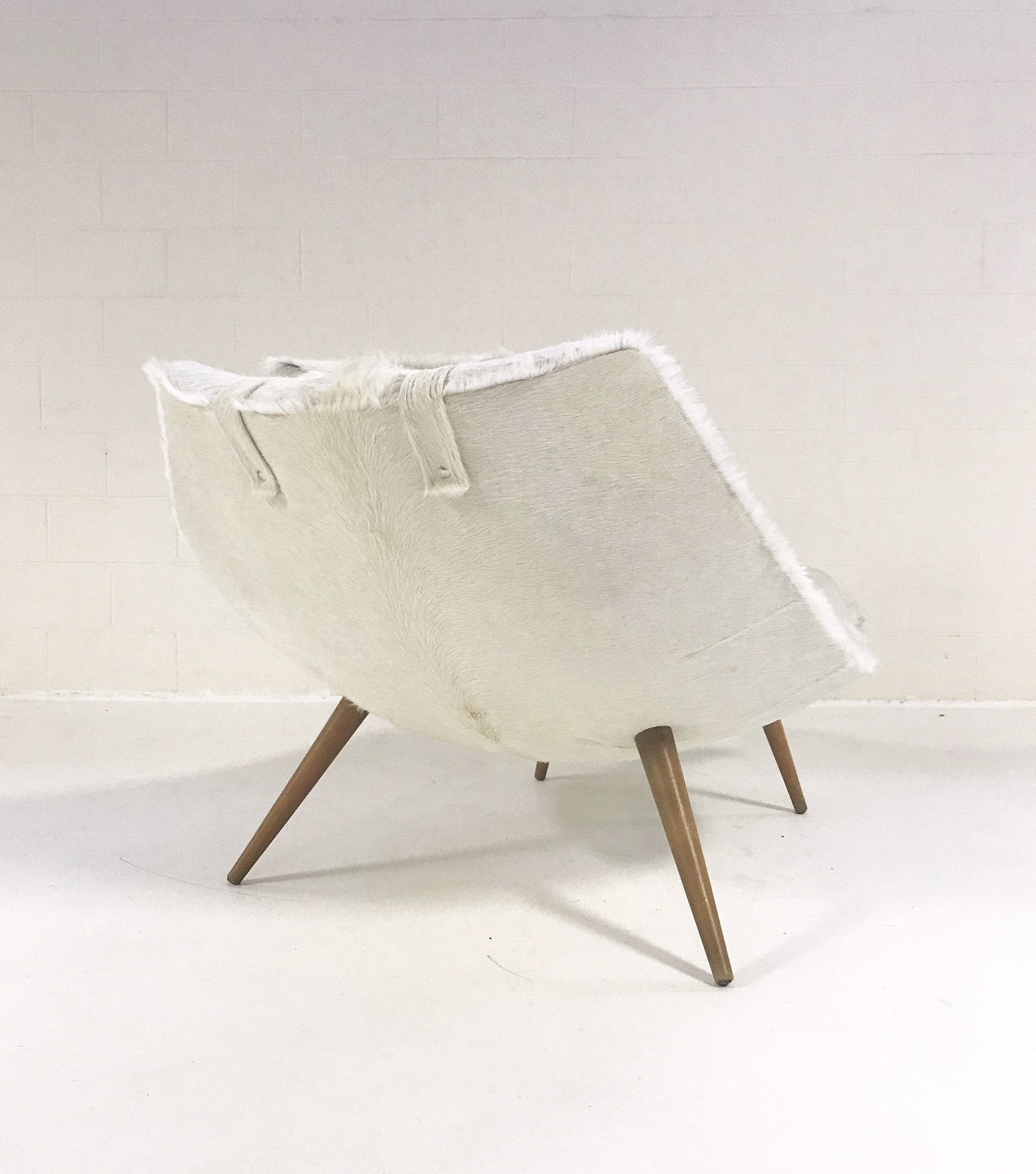 Rare Adrian Pearsall 1828 C Chaise Lounge Chair in Ivory Cowhide