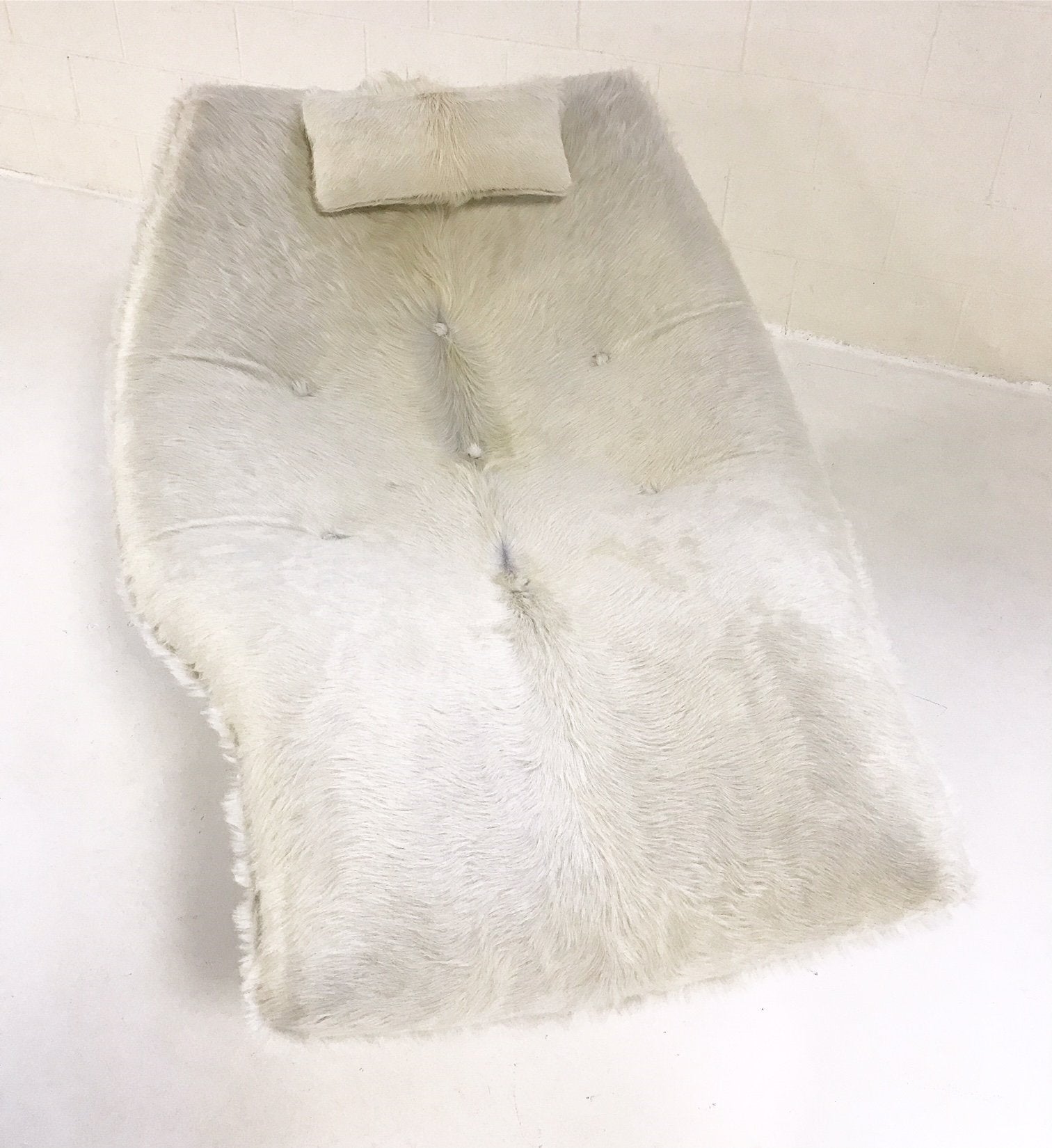 Rare Adrian Pearsall 1828 C Chaise Lounge Chair in Ivory Cowhide