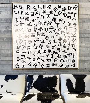 John O'Hara. Brands in Black on White. 68.5x68.5"