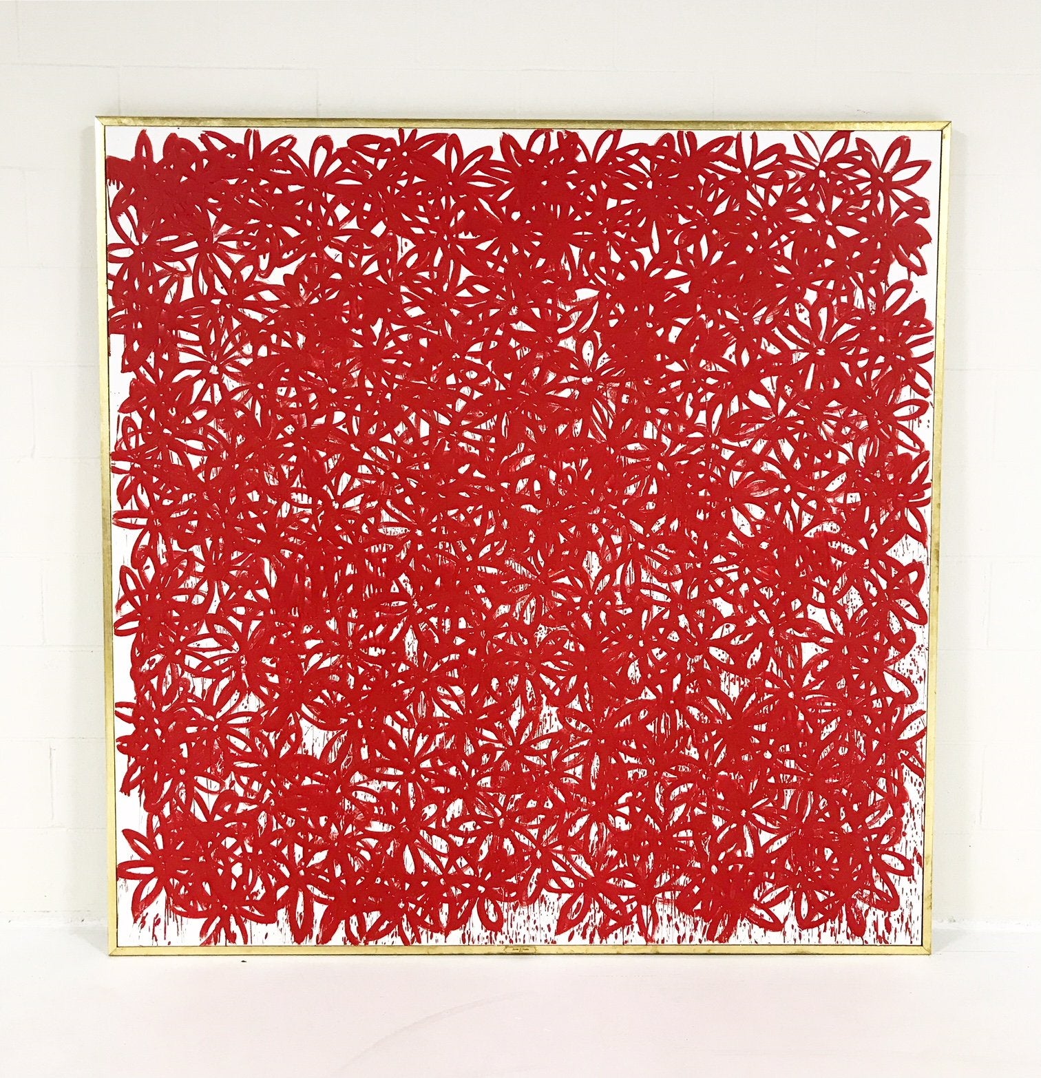 John O'Hara. Daisies, Red. 69x69"