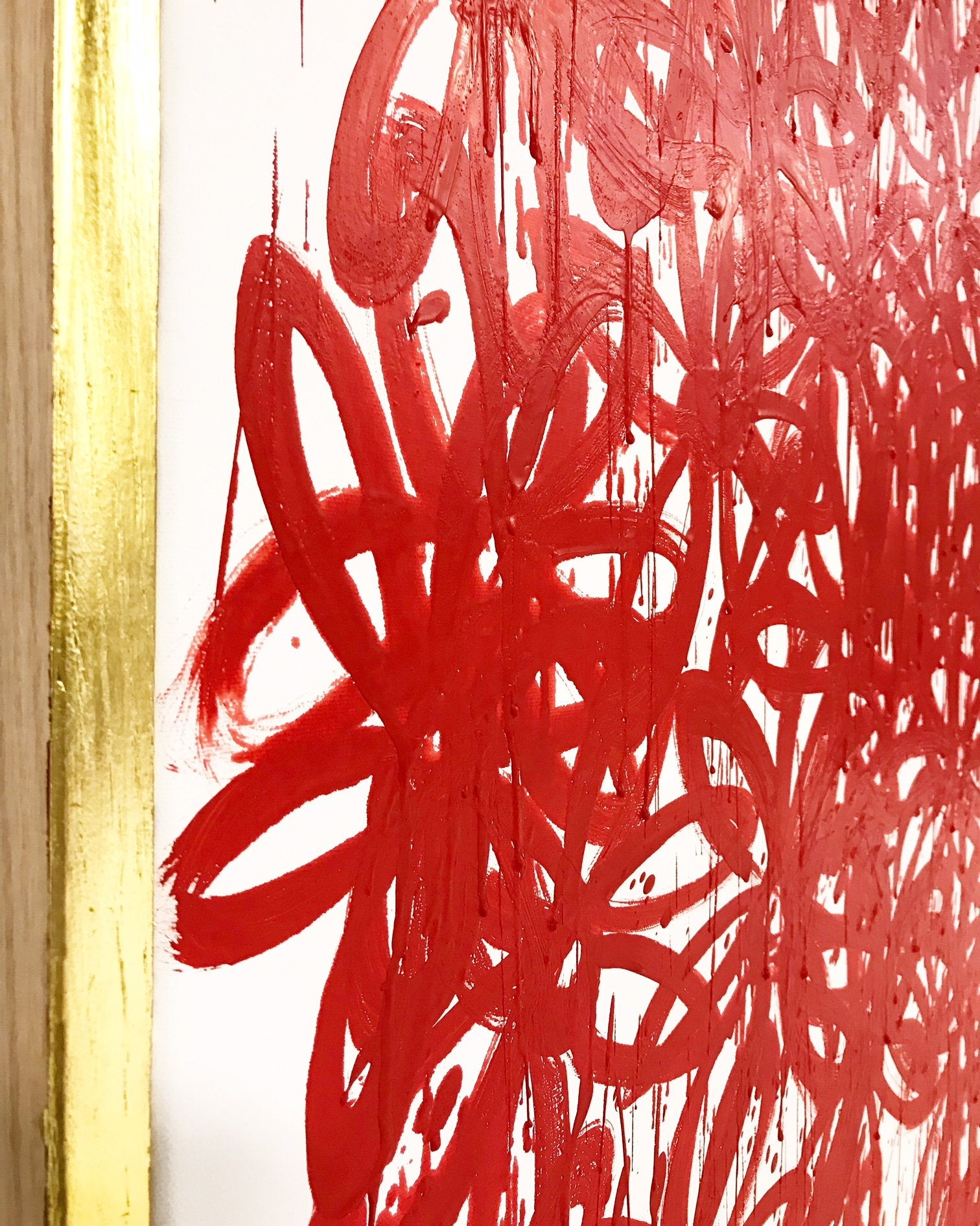 John O'Hara. Daisies, Red. 69x69"