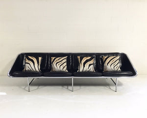 Model 6833 Leather Sling Sofa, George Nelson for Herman Miller, with Four Zebra Hide Pillows