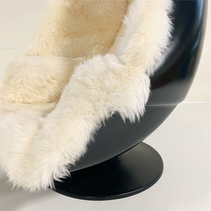 1970s Lee West Alpha Egg Chair and Ottoman in New Zealand Sheepskin