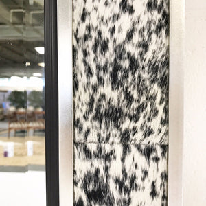 Beveled Mirror in Speckled Cowhide Patchwork and Silver Finish Frame 36x48"