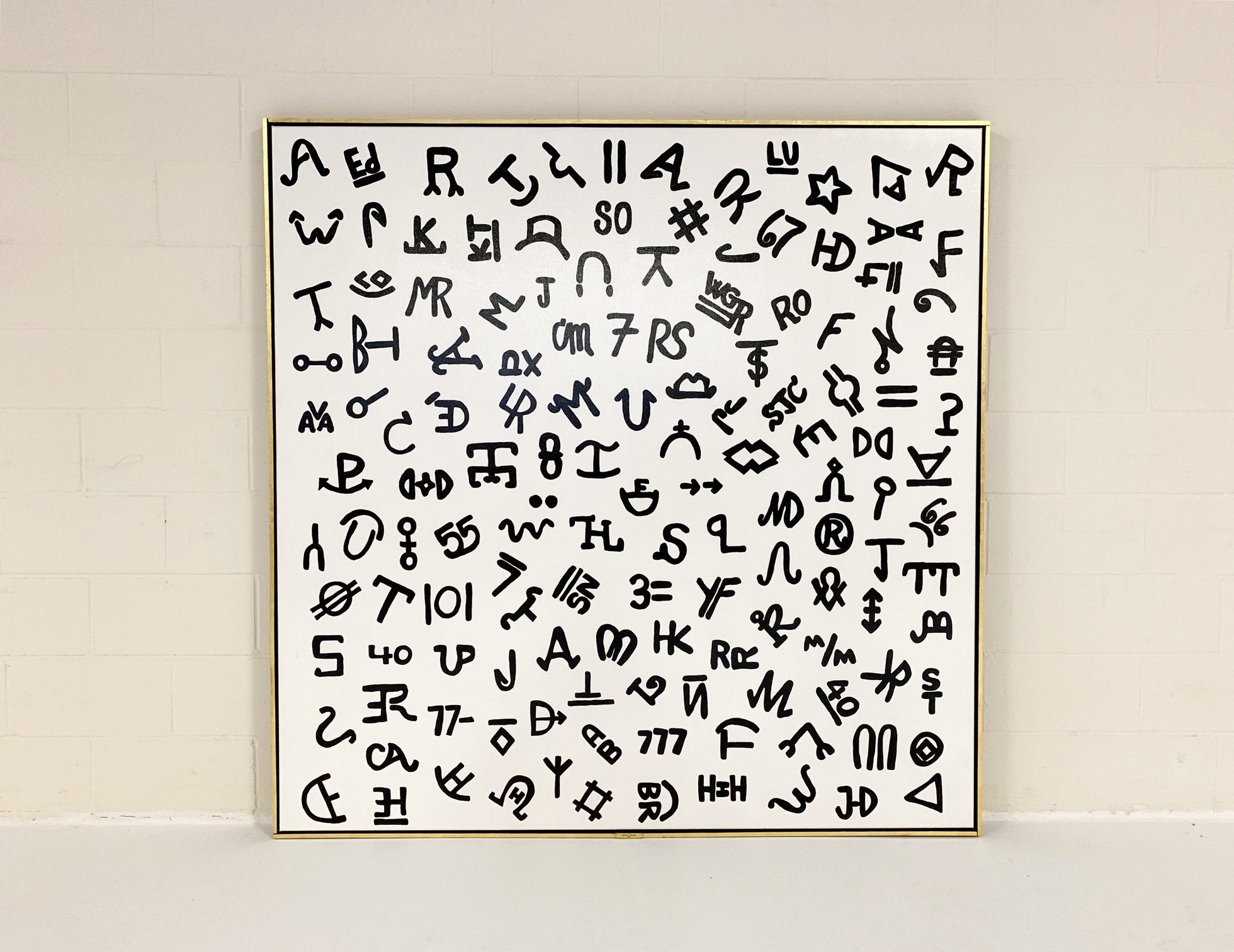 John O'Hara. Brands in Black on White. 68.5x68.5"