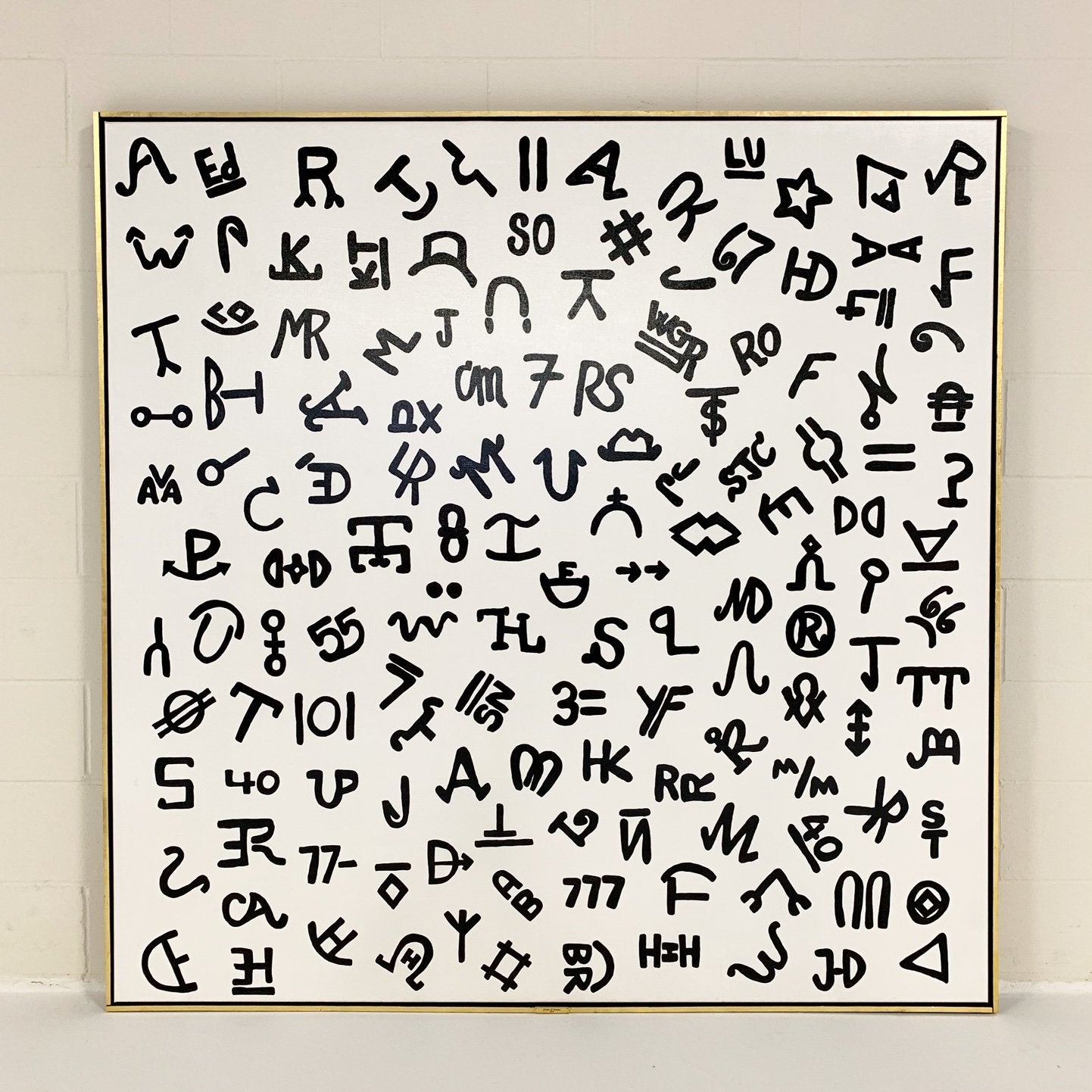 John O'Hara. Brands in Black on White. 68.5x68.5"