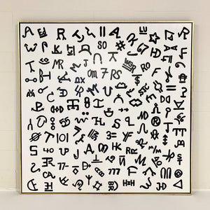 John O'Hara. Brands in Black on White. 68.5x68.5"