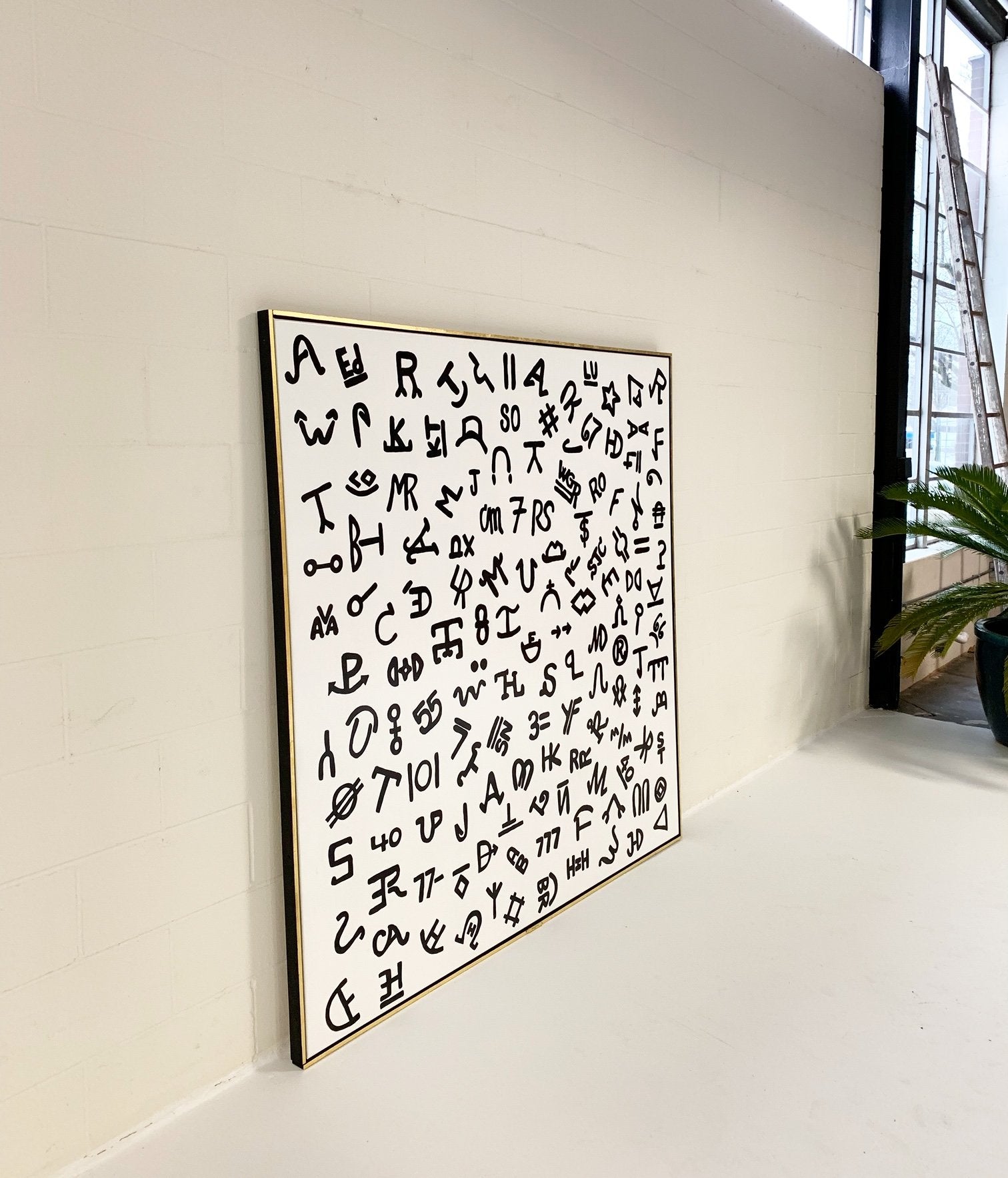 John O'Hara. Brands in Black on White. 68.5x68.5"