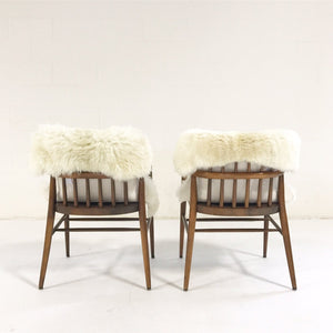 Paul McCobb Captain Chairs with Brazilian Sheepskins