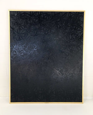 John O'Hara. Daisies, Black on Black. 49.5x61.5"