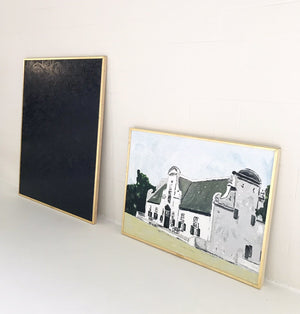 John O'Hara. Daisies, Black on Black. 49.5x61.5"