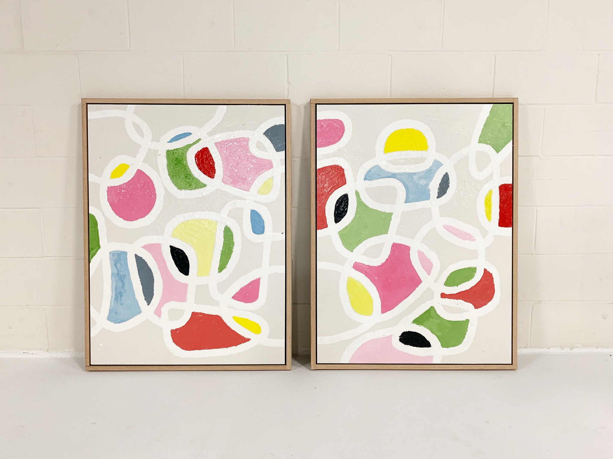 John O'Hara. Color Series 14. 2 Panel Work. 32x42"