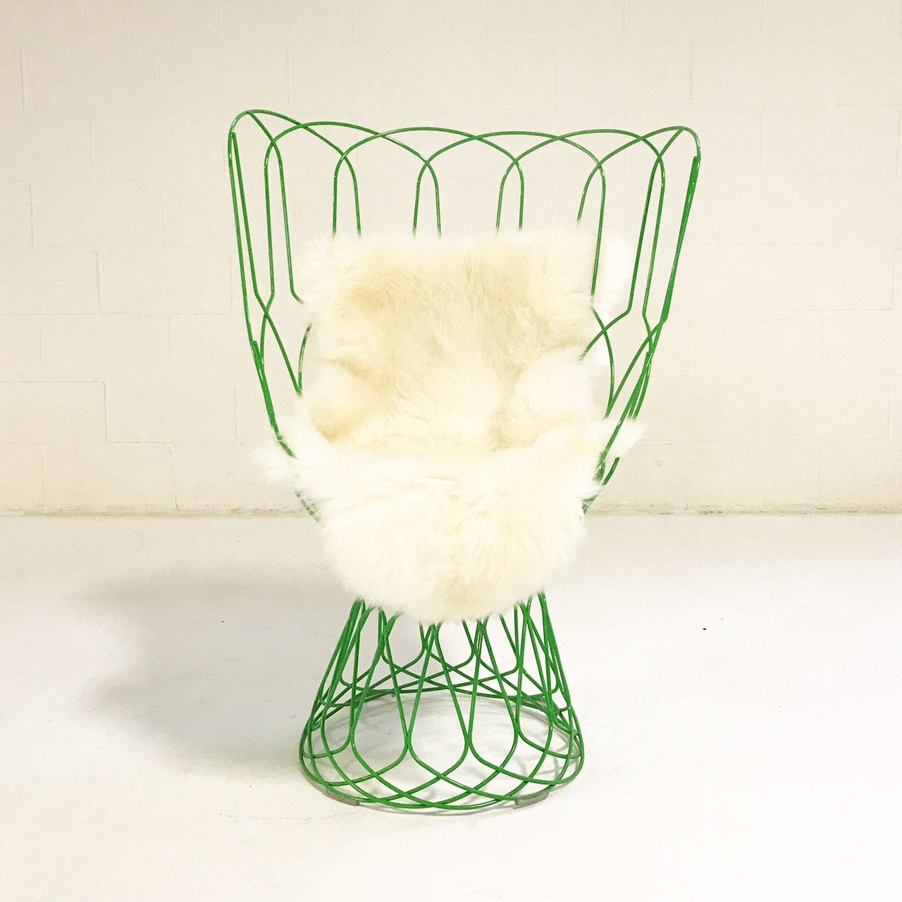 Patricia Urquiola Green Re-Trouve Highback Chair With New Zealand Sheepskin
