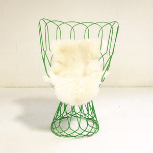 Patricia Urquiola Green Re-Trouve Highback Chair With New Zealand Sheepskin