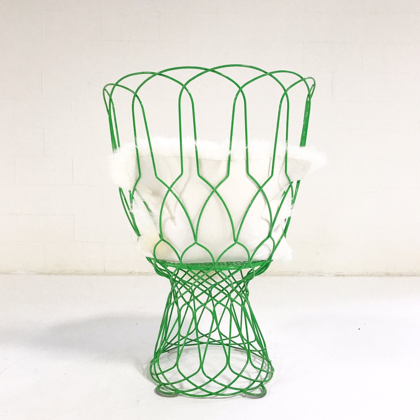 Patricia Urquiola Green Re-Trouve Highback Chair With New Zealand Sheepskin