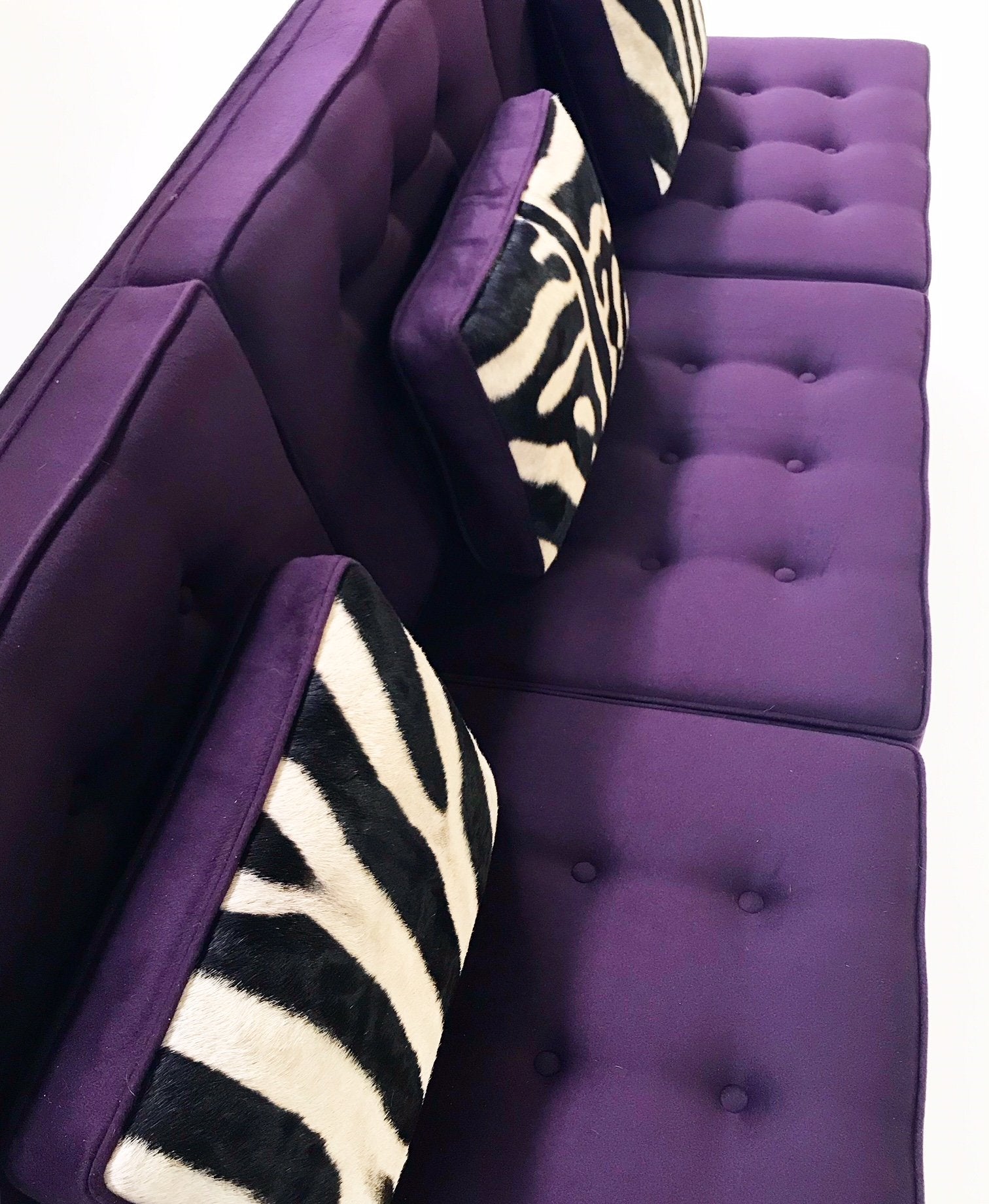 Florence Knoll Sofa in Loro Piana Aubergine Cashmere