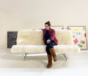 Charles and Ray Eames for Herman Miller Model 3473 Sofa, in Brazilian Sheepskin