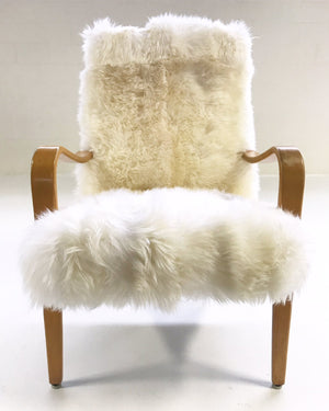 Thonet Bentwood Lounge Chairs in New Zealand Sheepskin