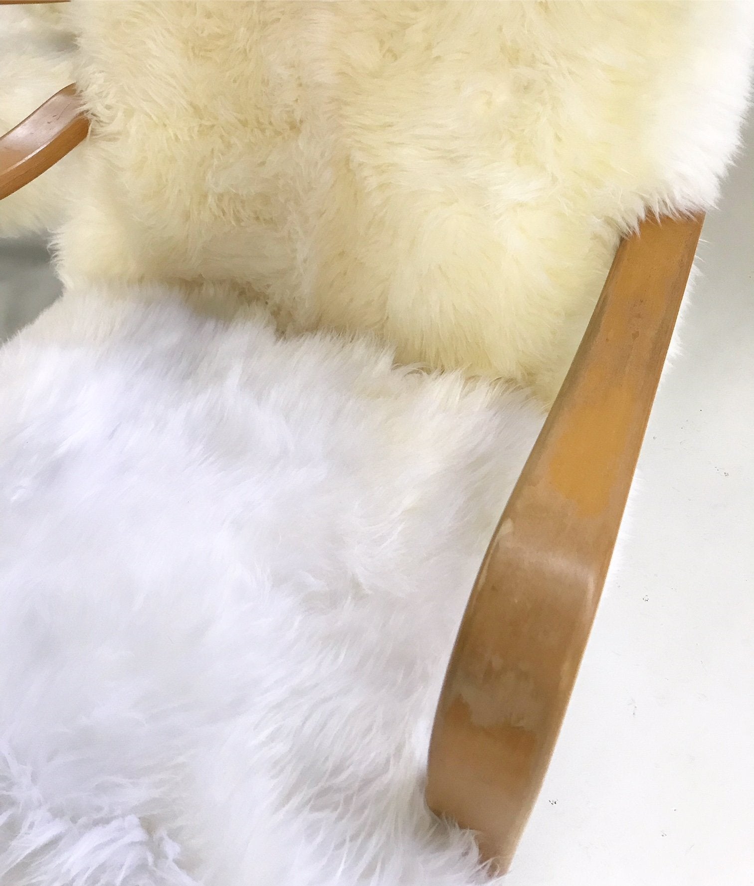 Thonet Bentwood Lounge Chairs in New Zealand Sheepskin