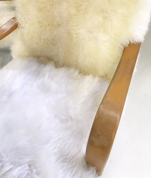 Thonet Bentwood Lounge Chairs in New Zealand Sheepskin