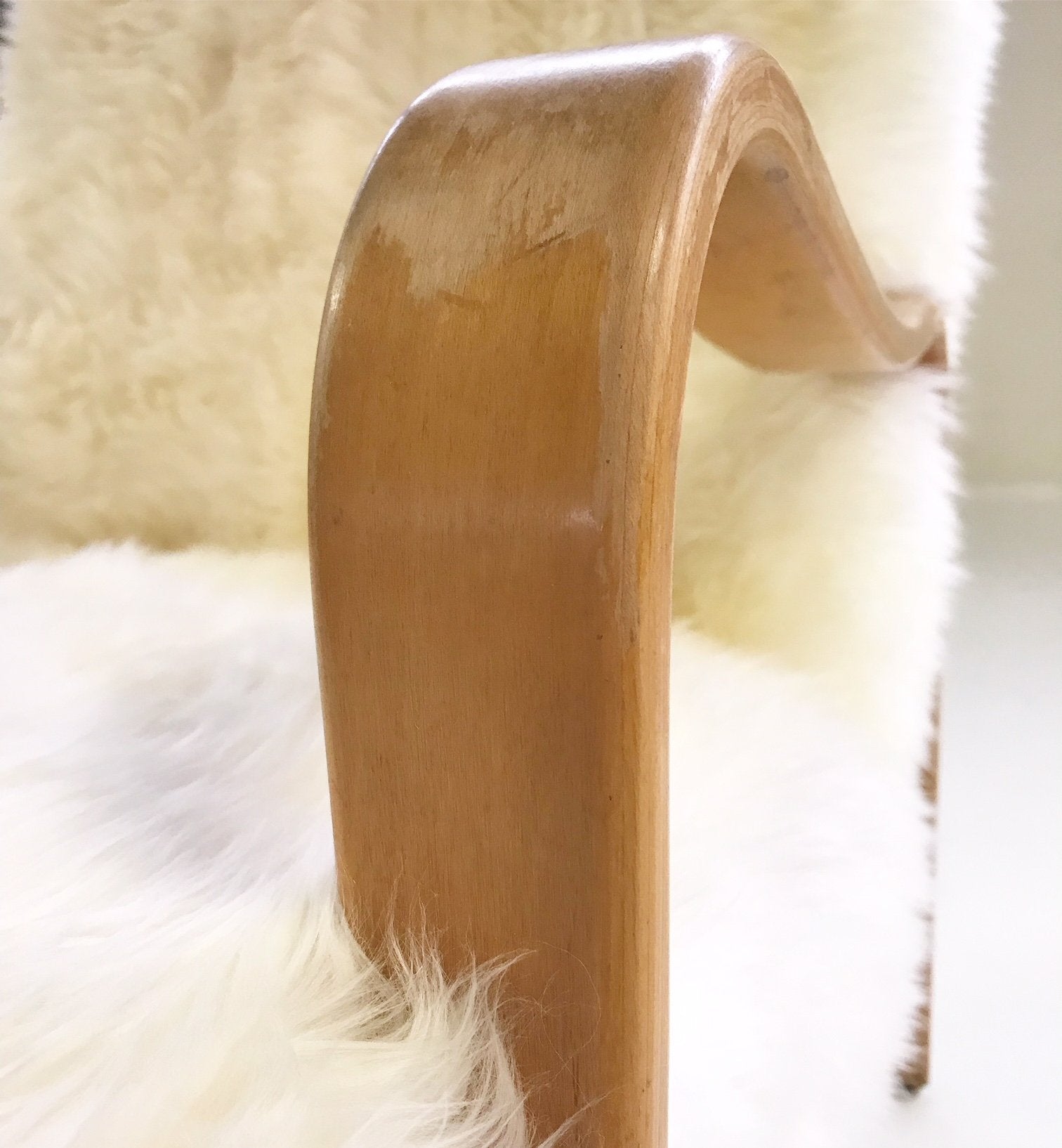 Thonet Bentwood Lounge Chairs in New Zealand Sheepskin