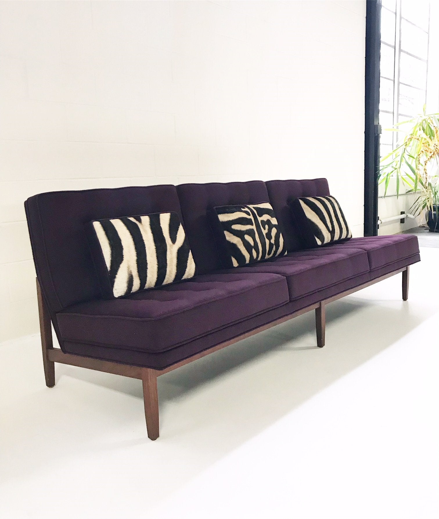 Florence Knoll Sofa in Loro Piana Aubergine Cashmere