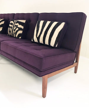 Florence Knoll Sofa in Loro Piana Aubergine Cashmere