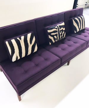 Florence Knoll Sofa in Loro Piana Aubergine Cashmere