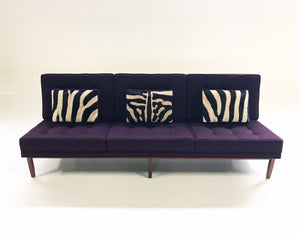 Florence Knoll Sofa in Loro Piana Aubergine Cashmere