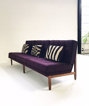 Florence Knoll Sofa in Loro Piana Aubergine Cashmere
