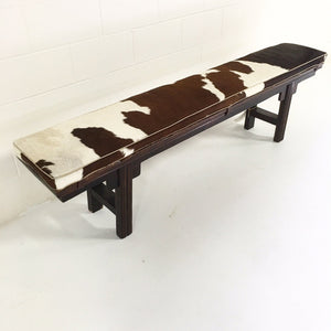 Chinese Altar Bench with Brazilian Cowhide Cushion
