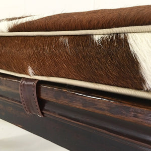 Chinese Altar Bench with Brazilian Cowhide Cushion