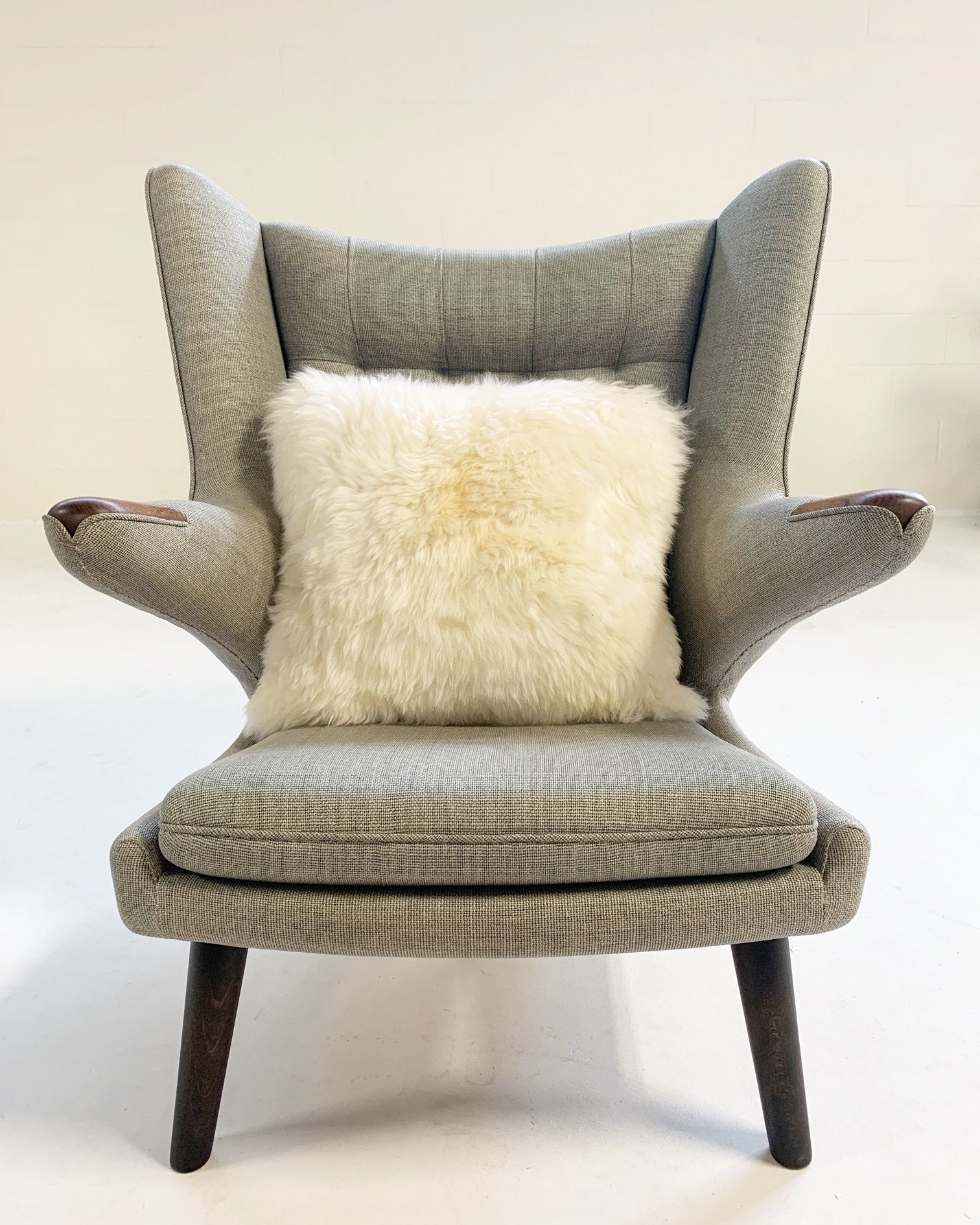 Important Pair of Hans Wegner for A.P. Stolen Papa Bear Chairs with Ottomans