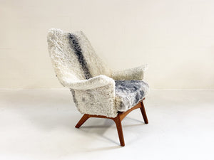 Adrian Pearsall for Craft Associates 1611 C Chair in Gotland Sheepskin