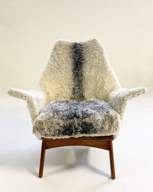 Adrian Pearsall for Craft Associates 1611 C Chair in Gotland Sheepskin