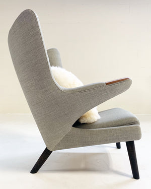 Important Pair of Hans Wegner for A.P. Stolen Papa Bear Chairs with Ottomans