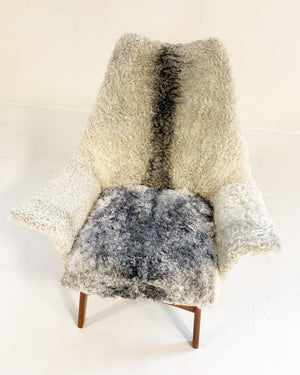 Adrian Pearsall for Craft Associates 1611 C Chair in Gotland Sheepskin