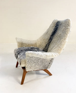 Adrian Pearsall for Craft Associates 1611 C Chair in Gotland Sheepskin