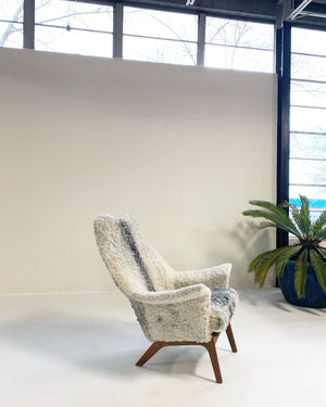 Adrian Pearsall for Craft Associates 1611 C Chair in Gotland Sheepskin
